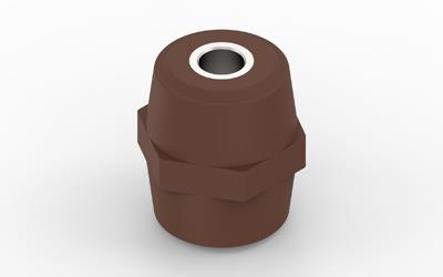 Cubic Lv Isolator M12, H50Xw40Mm, Brun
