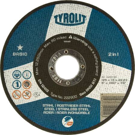 Tyrolit Skæreskive 125X1.6X22 Inox/Stål