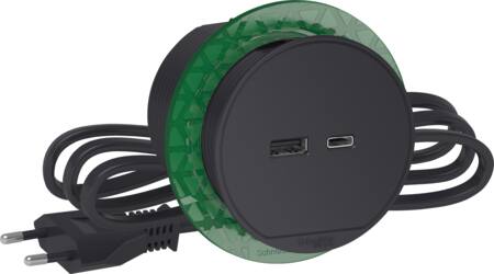 Schneider Electric Bord Stikkontakt Enkelt M/Usb Koksgrå