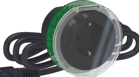 Schneider Electric Transperant Låg Til Bord Stikkontakt