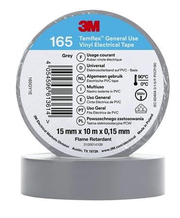 3M Tape Vinyl 165 15Mmx10M Grå