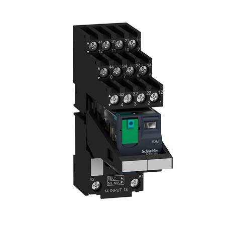 Schneider Electric Rxm Relæ M/Sokkel+Led+Test 4C/O 24Vdc