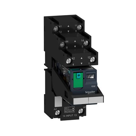 Schneider Electric Rxm Relæ M/Sokkel+Led+Test 2C/O 24Vdc