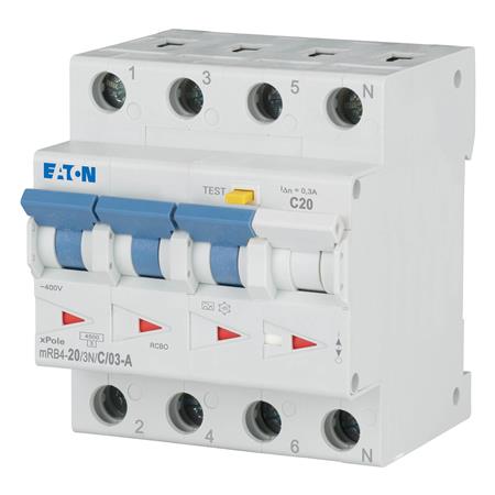 Eaton Kombiafbr. 20A 300Ma C 3P+N 4M