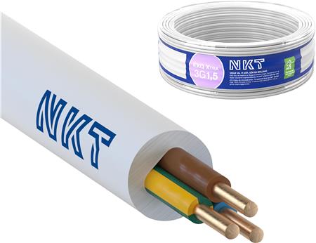 Nkt Kabel 3G1,5 Exq Xtra Hvid R100 Dca - 100 Meter