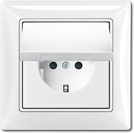 Abb B55 Schuko-Stikkontakt, Ip44, Blank Hvid