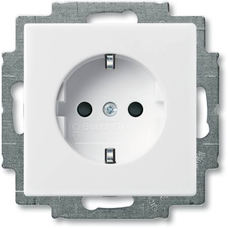 Abb B55 Schuko-Stikkontakt, Blank Hvid