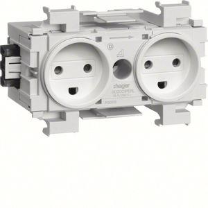 Hager Ecoline 2 X Dk Stikkontakt Ral9016