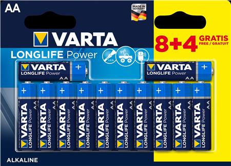 Varta Batteri Alkaline Aa 8+4-Pack
