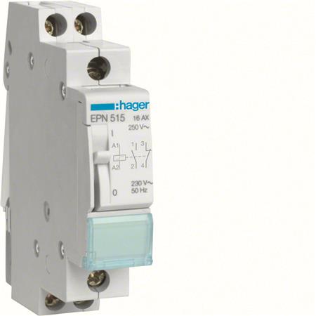 Hager Kiprelæ 230V 1S+1B 1M Epn515