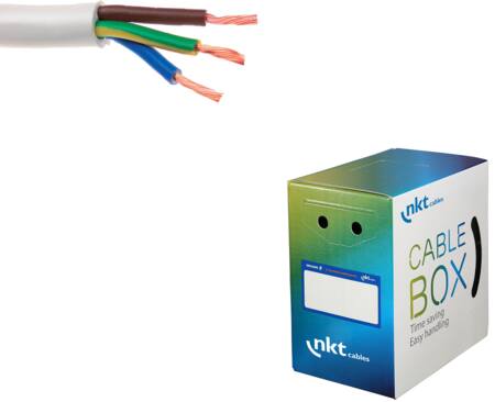 Nkt Kabel 5G0,75 Nopka H05Z1Z1-F Hvid Qb75 - 75 Meter