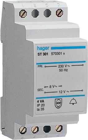 Hager Ringetransf.4Va 8-12V 2M St301