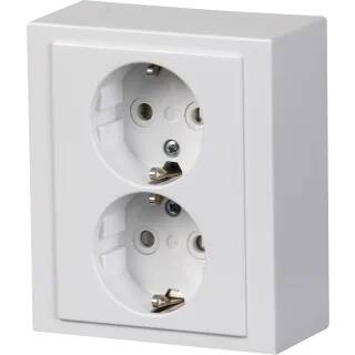 Fix-Pro Abb Udvendig Dobbelt Stikkontakt Hvid