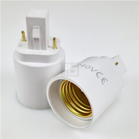 Solar Fatningsadapter Plast G24D-E27 2-Pins