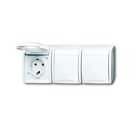 Fix-Pro Ocean Schuko Stikkontakt Trippel Hvid