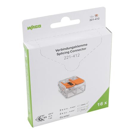 Wago Fjedersamlemuffe 2-Leder. Blisterpakke