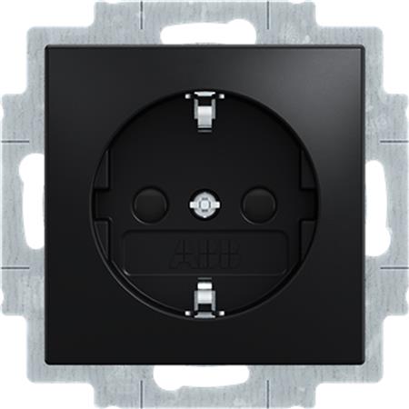 Abb B55 Schuko-Stikkontakt, Mat Sort