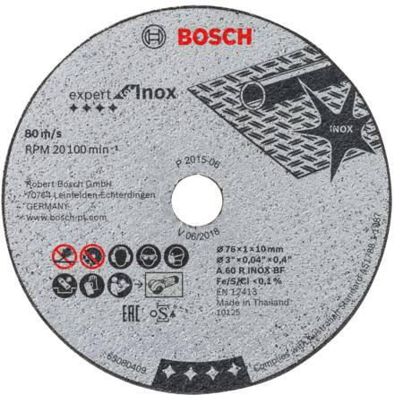 Bosch Skæreskive Exp Inox 76X1X10Mm 5 Stk