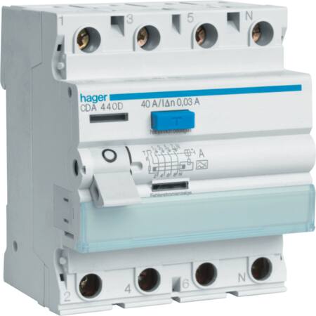 Hager Fejlstrømsafbr. 40A 30Ma, 4P