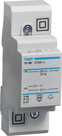 Hager Ringetransf.8Va 8-12V 2M St303