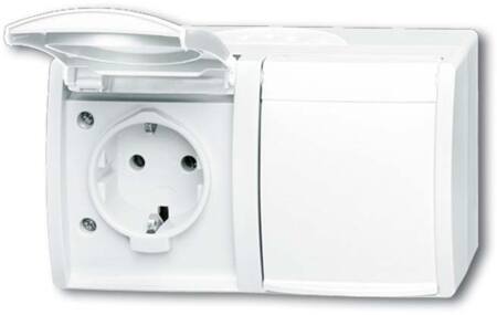 Abb Ocean Dobbelt Stikkontakt Vandret Hvid