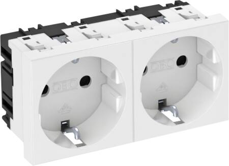 Obo Stikdåse 2X2P+J Hvid Schuko 2M