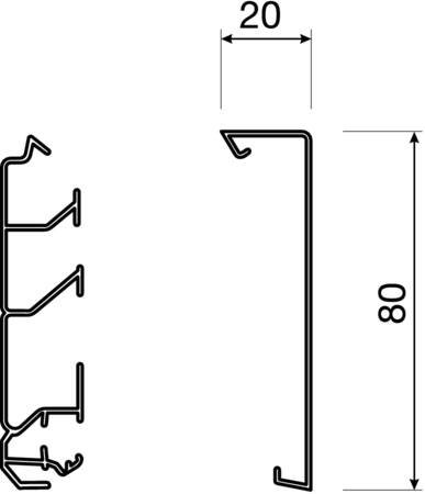 Hager Fodlistekanal Bund Sl 80Mm - 2 Meter