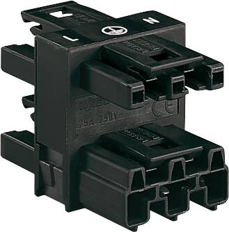 Wago Afg.Blok 3-Vejs 1Xhan/3Xhun,3-P