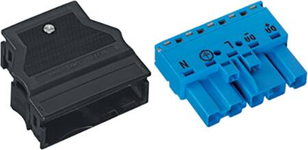 Wago Hanstik 5-Pol Med Kappe Til 2 Kabler Blå