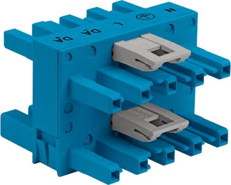 Wago Afgr.Bl 3-Vejs 1Xhan/3Xhun 5P Blå