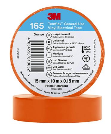 3M Tape Vinyl 165 15Mmx10M Orange