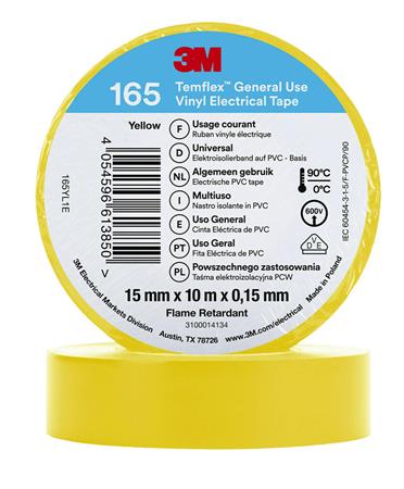 3M Tape Vinyl 165 15Mmx10M Gul