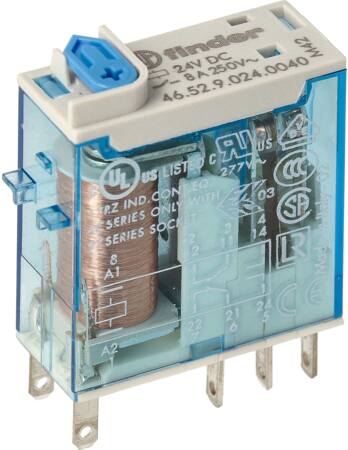 Finder Industrirelæ 8A 2C/O 24Vdc