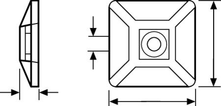 Hellermanntyton Holder Hvid M/Lim 28X28 Mb4Ca - 100 Stk.