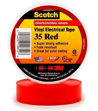 3M Tape 35 Vinyl Rød 19Mmx20M
