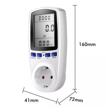 Solar Digital Lcd Energimåler Schuko