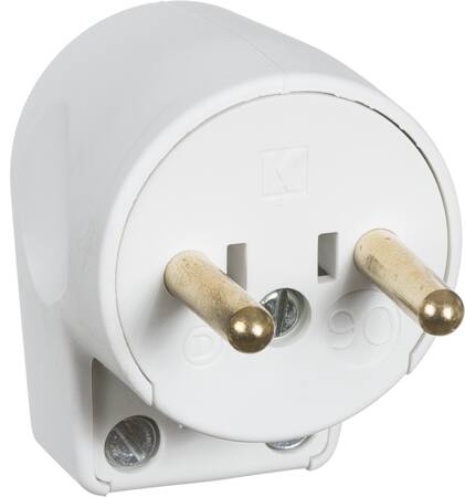 Lauritz Knudsen Stikprop Rund U/J Vink.090 Hvid