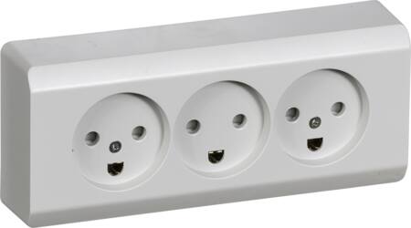 Lauritz Knudsen Opus66 Udvendig Triple Stikkontakt Mj Lg