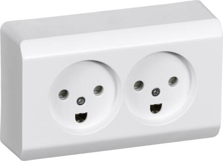 Lauritz Knudsen Opus66 Udvendig Dobbel Stikkontakt Hv