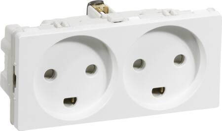 Lauritz Knudsen Fuga Stikk 2M 2P+J 2-Tænd Hv