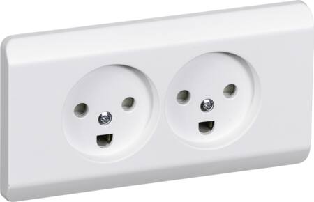 Lauritz Knudsen Opus66 2M Stikkontakt 2P+J Hv