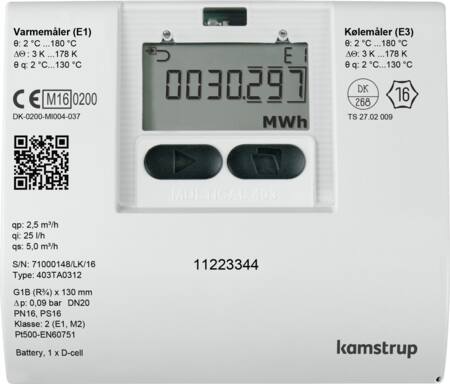 Kamstrup Multical® 403, 1,5M3, Returmontage
