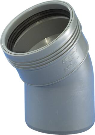 Wavin Wavin Pp Bøjn 30Gr 40Mm M/1Mf Grå