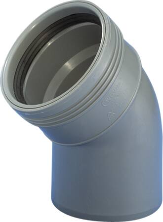 Wavin Wavin Pp  Bøjn 45 Gr 40Mm M/1Mf Grå