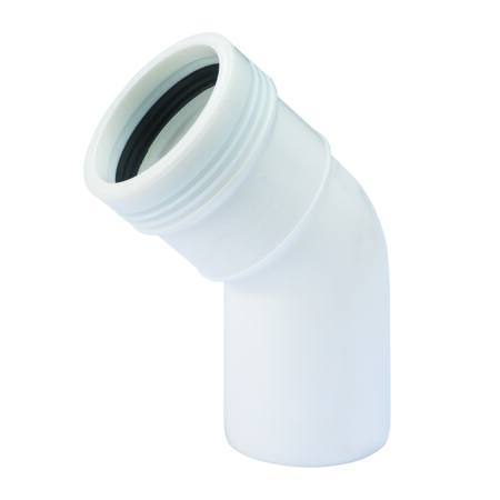 Wavin Wavin Pp Bøjn 45Gr 50Mm M/1Mf Hvid