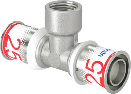 Uponor Pres Tee Reduceret M/Muffe 25X1/2"