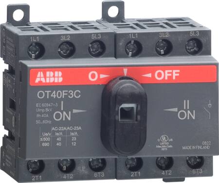Abb Omskifter 1-0-2 40A 3Pol
