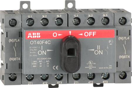 Abb Omskifter 1-0-2 40A 4Pol