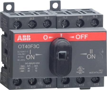 Abb Omskifter 1-0-2 63A 3Pol