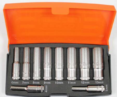 Bahco Toppesæt 1/4" Lange Toppe 4-13 Mm